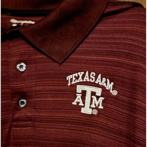 Champion Polo Texas A&M Mens XL Maroon Elite Space Dye Embroidered Logo Golf